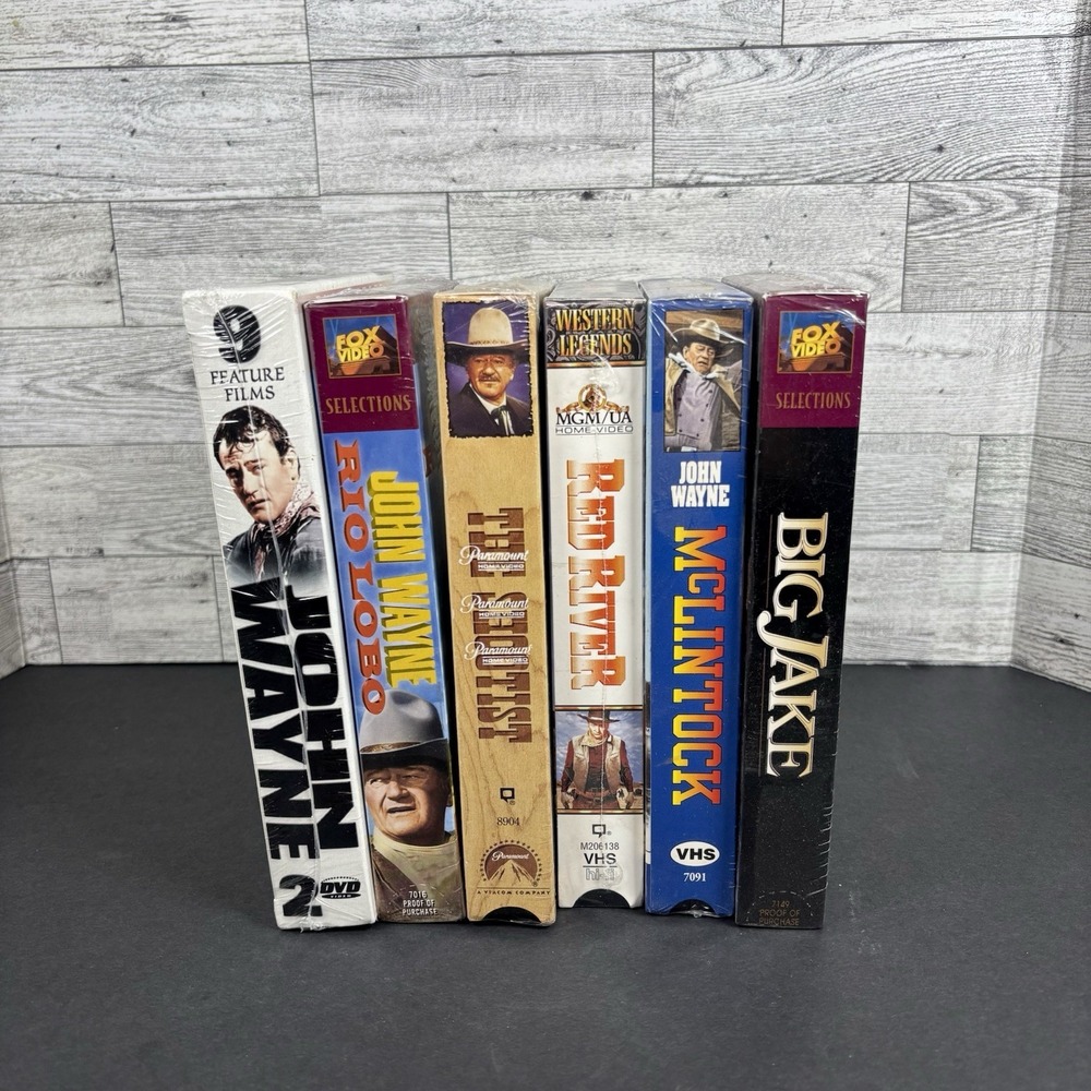 Vintage John Wayne SEALED VHS‎ TAPES A LOT OF SEVEN ALL FACTORY SEALED